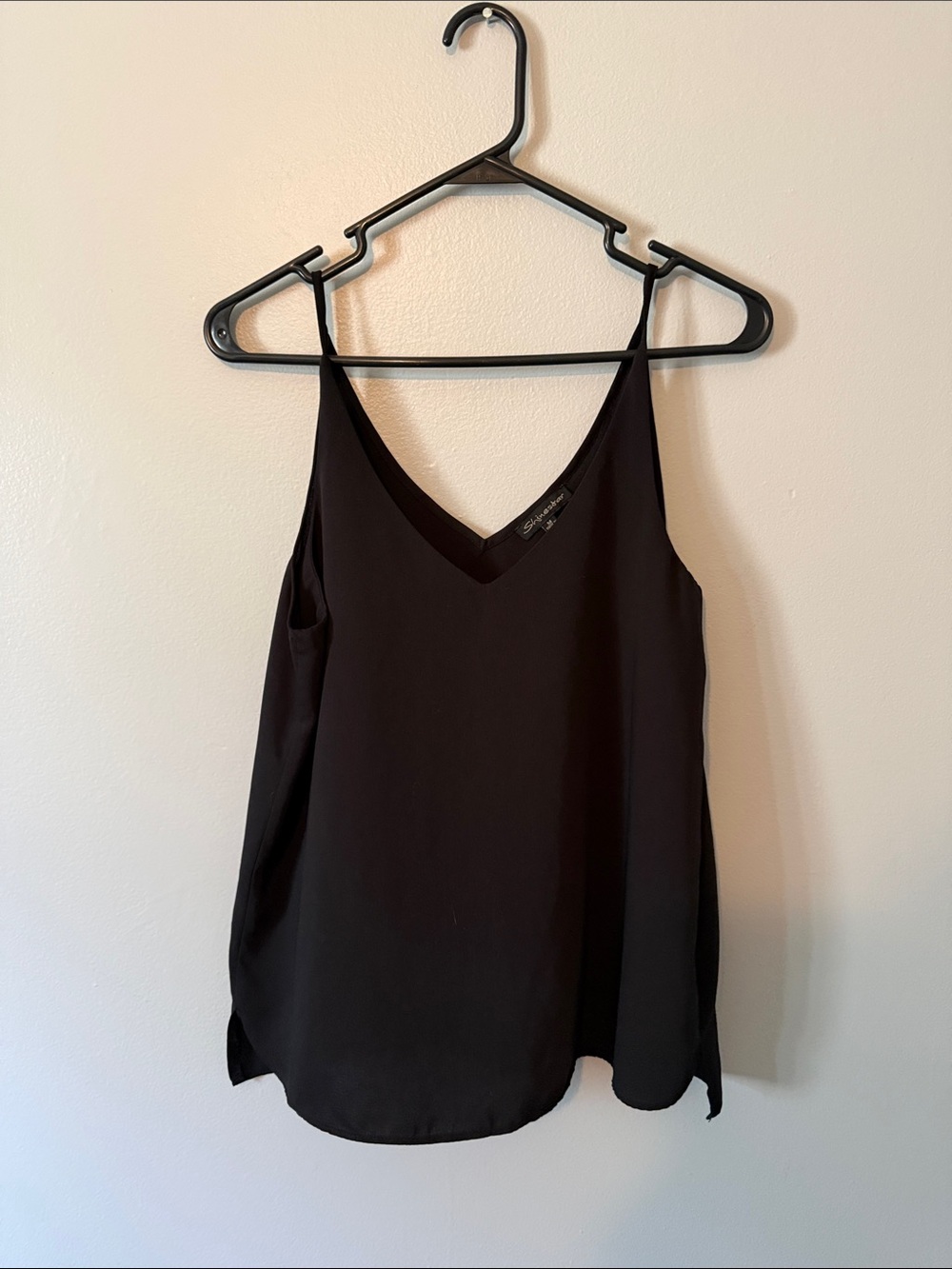 Shinestar Black V-Neck Satin Camisole